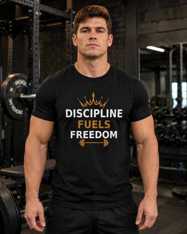 Discipline Fuels Freedom t-shirt, back view