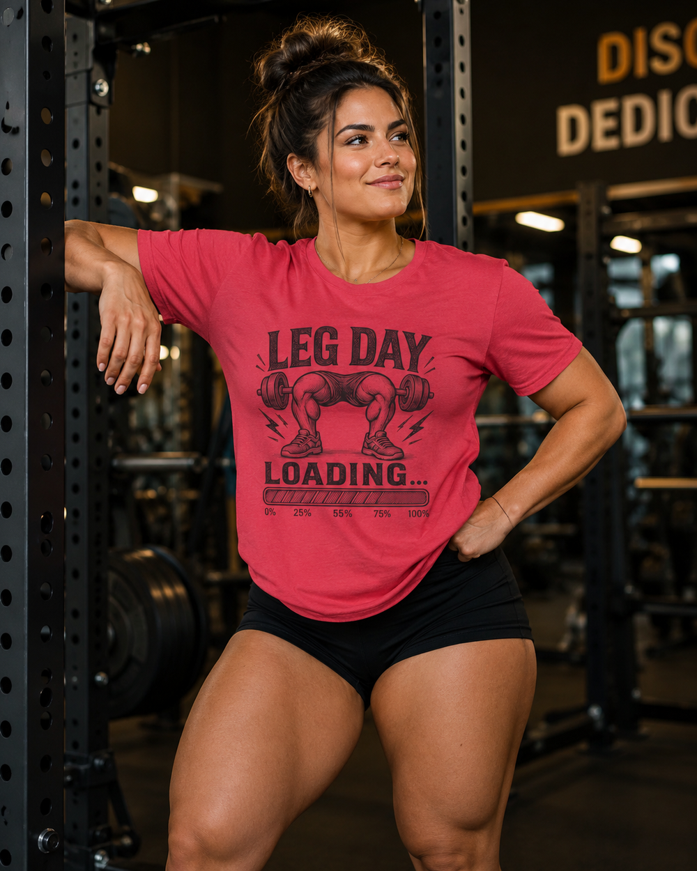 Leg Day Loading funny gym workout t-shirt on white background