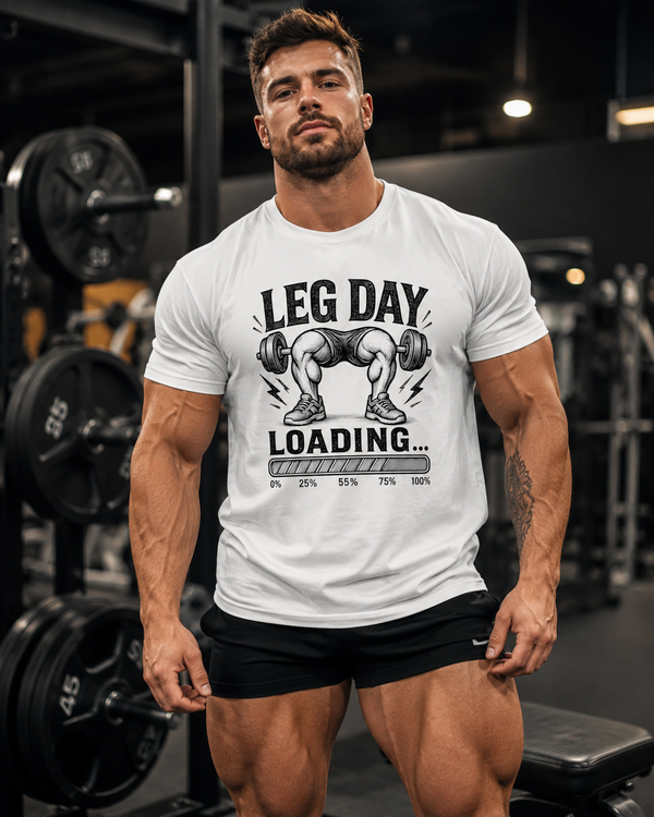 Leg Day Loading t-shirt, back view