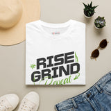 Rise Grind Repeat gym t-shirt color option