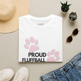 Proud Fluffball Mama cat mom t-shirt color option