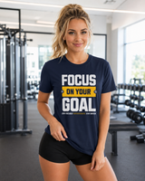 Bold DTG print close-up on soft cotton gym t-shirt