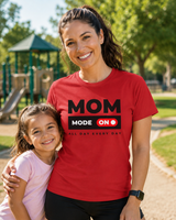Bold DTG print close-up on soft cotton mom t-shirt