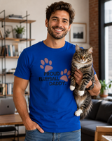 Proud Fluffball Daddy tee worn casually - Father's Day gift shirt