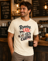 Running Late Is My Cardio tee worn casually - funny gift for busy mums