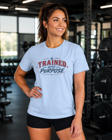Double-sided faith DTG print close-up on soft cotton Christian gym tee
