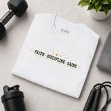 Faith Discipline Gains gym t-shirt color option