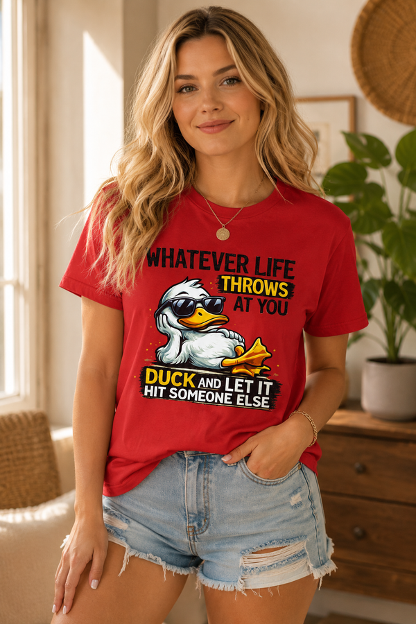 Funny Duck sarcastic humor t-shirt on white background