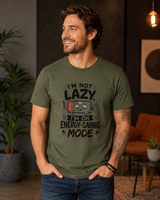 Humorous DTG print close-up on soft cotton relatable tee