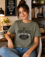 Sharp typography DTG print close-up on soft cotton sarcastic tee