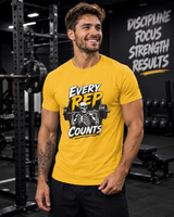 Funny motivational gift for gym lovers - Every Rep Counts skeleton tee