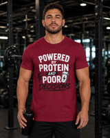 Powered by Protein gym t-shirt color option