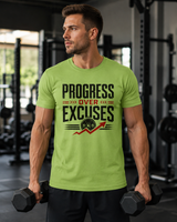 Progress Over Excuses Shirt | Motivational Fitness Tee