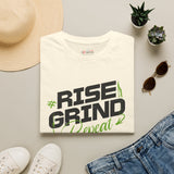 Rise Grind Repeat gym t-shirt color option
